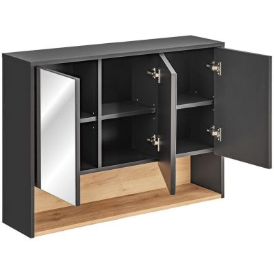 Szafka 100x25x75 cm z lustrem szara BORNEOCOSMOS845FSC Comad Borneo