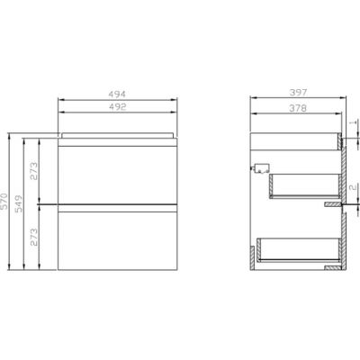Cersanit Moduo szafka 49,4x39,7x62 cm podumywalkowa wisząca biała S590-012-DSM