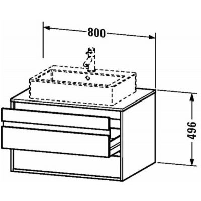 Szafka wisząca podumywalkowa 80x55 cm KT665402222 Duravit Ketho