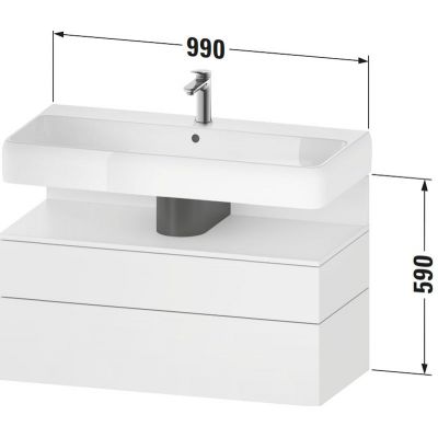 Szafka 99x47x59 cm podumywalkowa wisząca biały QA4395030220010 Duravit Qatego