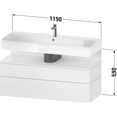 Szafka 119x47x59 cm podumywalkowa wisząca dąb QA4396030430010 Duravit Qatego