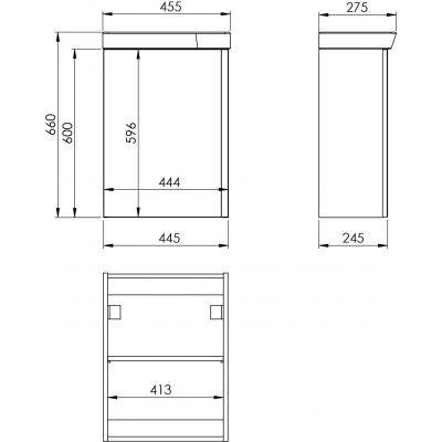 Umywalka z szafką 45.5 cm dąb RE020450137050 Elita Spring