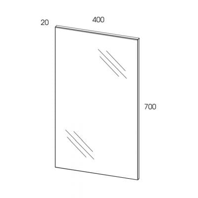 Lustro 40x70 cm prostokątne RE062947000010 Elita Sote