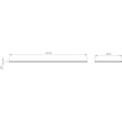 Blat naszafkowy 140x49 cm czarny RE051400057160 Elita ElitStone