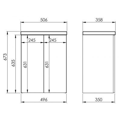 Umywalka z szafką 50 cm białą RE020500115290 Elita Kido