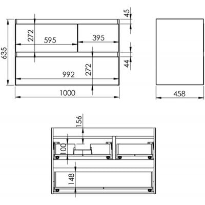 Szafka 100x45.8x63.5 cm podumywalkowa wisząca antracyt RE011006156010 Elita Split