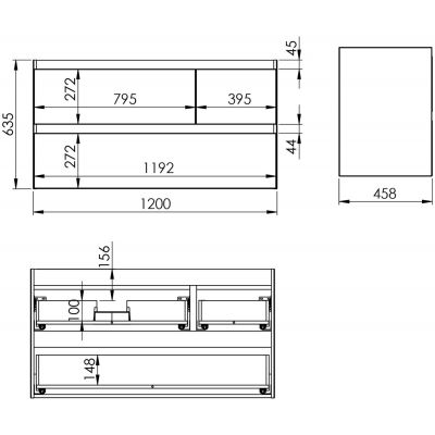 Szafka 120x45.8x63.5 cm podumywalkowa wisząca zielona RE012006157010 Elita Split