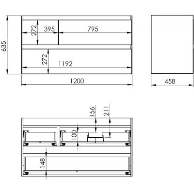 Szafka 120x45.8x63.5 cm podumywalkowa wisząca zielona RE012005157010 Elita Split