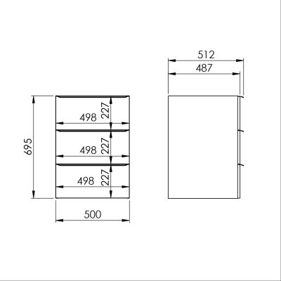 Szafka 50x48.7x69.5 cm boczna wisząca czarna RE080500127160 Elita Lofty