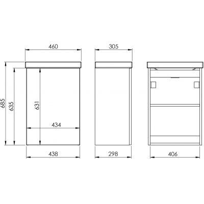 Umywalka z szafką 46 cm białą RE020450115290 Elita Kido