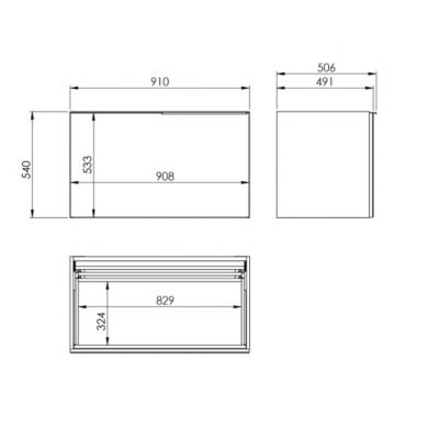 Szafka 91x47.1x54 cm podumywalkowa wisząca biała RE010900165290 Elita Glam