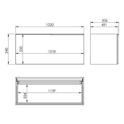 Szafka 122x47.1x54 cm podumywalkowa wisząca biała RE011200165290 Elita Glam