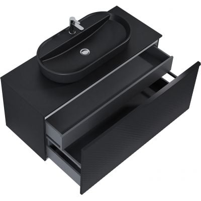 Szafka 122x47.1x54 cm podumywalkowa wisząca czarna RE011200167160 Elita Glam