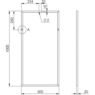 Lustro 50x100 cm prostokątne chrom RE060801020040 Elita