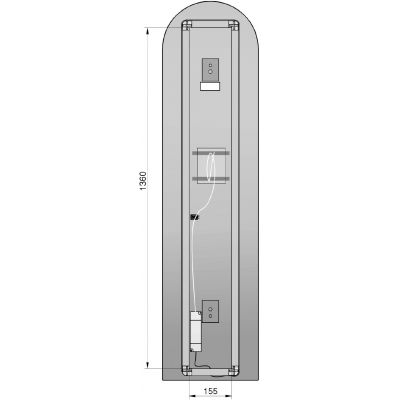Lustro 35x150 cm z oświetleniem czarny RE060351010560 Elita Sharon