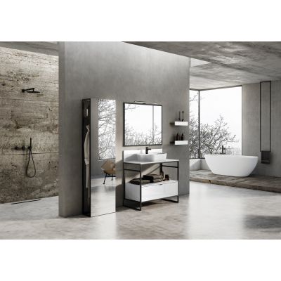 Szafka 100x45.5x81 cm podumywalkowa stojąca czarna RE151000077160 Elita Indus