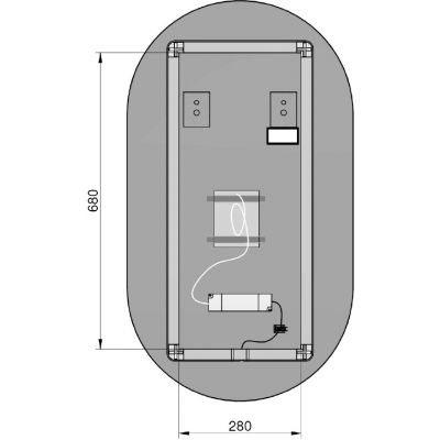 Lustro 52x92 cm owalne z oświetleniem złoty RE060520015450 Elita Sharon