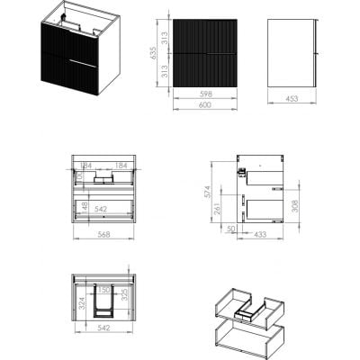 Szafka 60x45.3x63.5 cm podumywalkowa wisząca zielona RE010604047010 Elita Soho