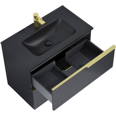 Szafka 80x45.3x63.5 cm podumywalkowa wisząca czarna RE010804047160 Elita Soho