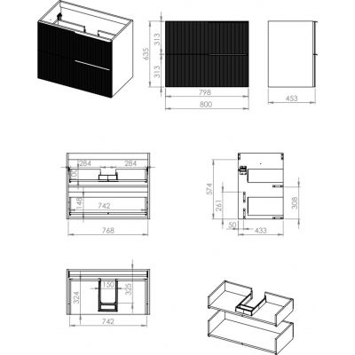 Szafka 80x45.3x63.5 cm podumywalkowa wisząca zielona RE010804047010 Elita Soho