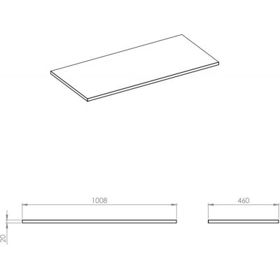 Blat naszafkowy 100.8x46 cm biały RE051000035290 Elita ElitStone