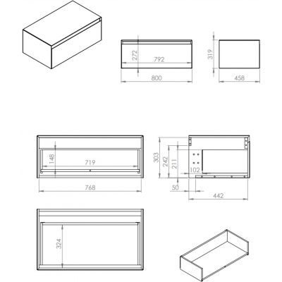 Szafka z blatem 80x45.8x31.9 cm boczna wisząca zielona RE080804057010 Elita Split Slim