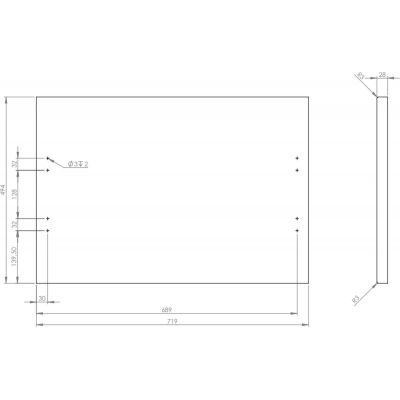 Blat naszafkowy 71.9x49.4 cm orzech RE05070002S170 Elita