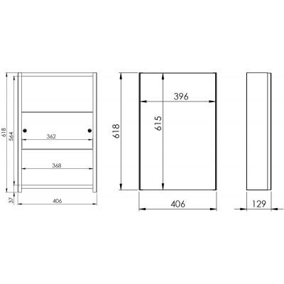 Szafka 40x12.9x61.8 cm boczna wisząca RE060400030000 Elita Basic