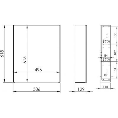 Szafka 50x12.9x61.8 cm boczna wisząca RE060500030000 Elita Basic