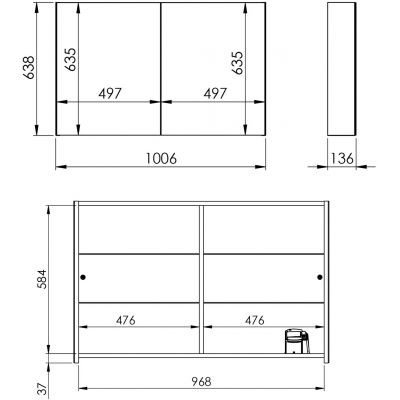 Szafka 100.6x14x63.8 cm boczna wisząca RE064659000010 Elita Medium
