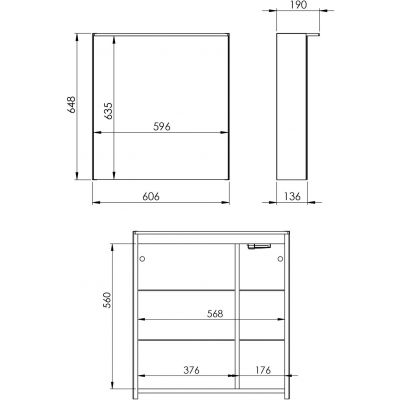 Szafka 60.6x13.6x64.8 cm boczna wisząca RE064663000010 Elita Premium