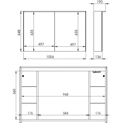 Szafka 100.6x13.6x64.8 cm boczna wisząca RE064665000010 Elita Premium