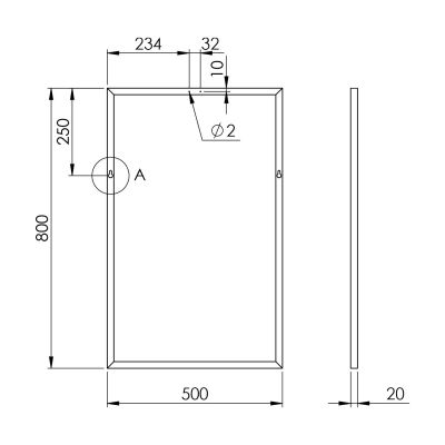 Lustro 50x80 cm prostokątne chrom RE060501020040 Elita