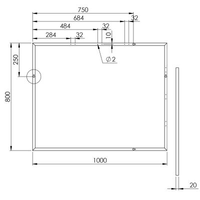 Lustro 100x80 cm prostokątne czarny RE061000020040 Elita