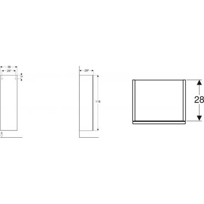 Szafka z lustrem 36x29.9 cm 500361JL1 Geberit Smyle Square