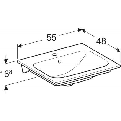 Umywalka 55x48 cm prostokątna meblowa biała 500993001 Geberit Selnova Square