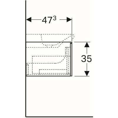 Szafka wisząca podumywalkowa 159.5x47.3 cm 500346011 Geberit Xeno2