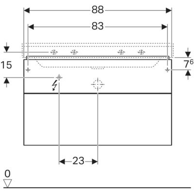 Szafka wisząca podumywalkowa 88x46.2 cm 500509011 Geberit Xeno2