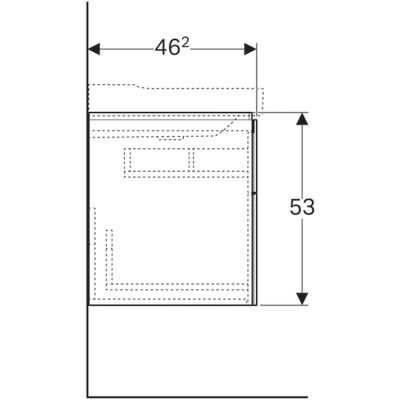Szafka wisząca podumywalkowa 88x46.2 cm 500509011 Geberit Xeno2