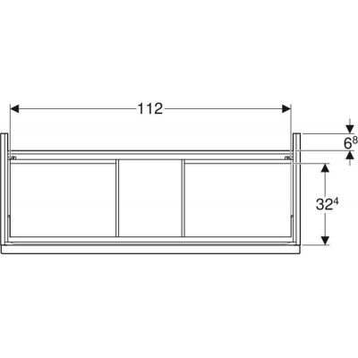 Szafka wisząca podumywalkowa 118.4x47.6 cm 502306013 Geberit iCon