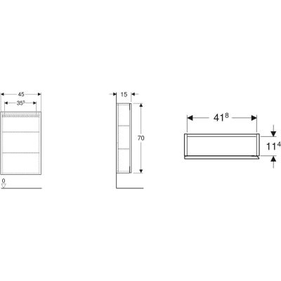 Szafka wisząca boczna 45x15 cm 502318JR1 Geberit iCon