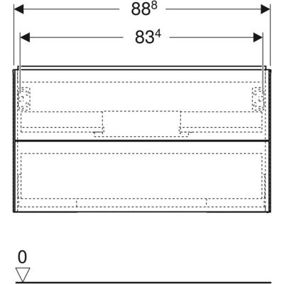 Szafka 88.8x47x50.4 cm podumywalkowa wisząca biała 505263001 Geberit One