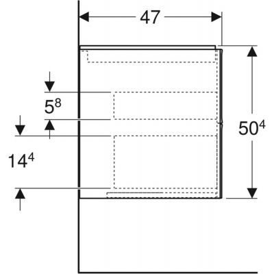 Szafka 88.8x47x50.4 cm podumywalkowa wisząca biała 505263001 Geberit One