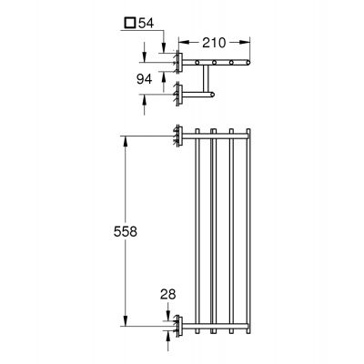 Półka 60 cm chrom 41099000 Grohe Start Cube