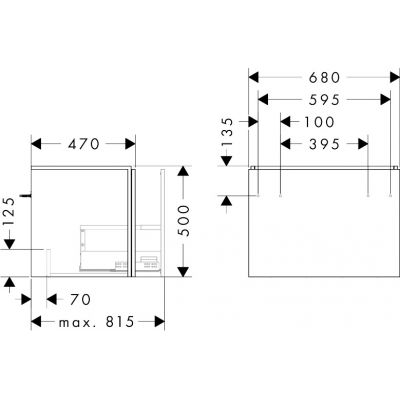 Szafka 68x47x50 cm podumywalkowa wisząca piaskowa 54257780 Hansgrohe Xilesa E