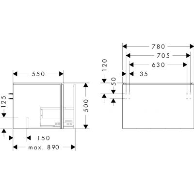 Szafka 78x55x50 cm podumywalkowa wisząca piaskowa 54265780 Hansgrohe Xilesa E