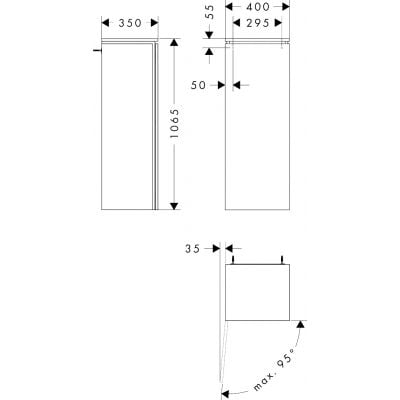 Szafka 40x35x106.5 cm boczna wisząca biała 54283700 Hansgrohe Xilesa E