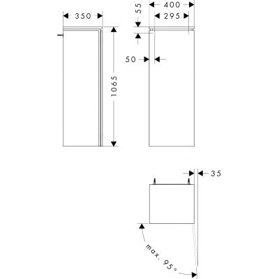 Szafka 40x35x106.5 cm boczna wisząca dąb 54284550 Hansgrohe Xilesa E