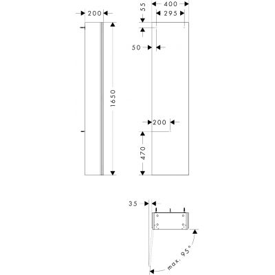 Szafka 40x20x165 cm boczna wisząca biała 54285700 Hansgrohe Xilesa E