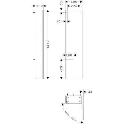 Szafka 40x20x165 cm boczna wisząca piaskowa 54286780 Hansgrohe Xilesa E